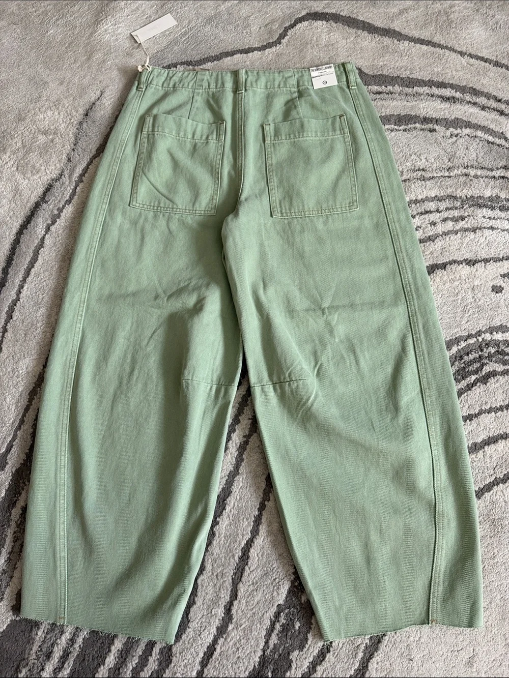 Blank NYC Barrel Leg High Rise Jeans in Pistachio Tone